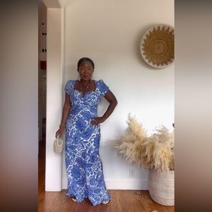 J. Crew Blue Floral Maxi Dress